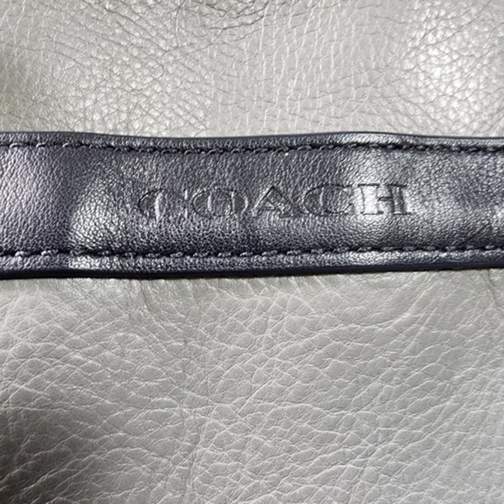 Coach Metropolitan Slim Briefcase Grey Black Leather Laptop Bag Messenger - Picture 13 of 14